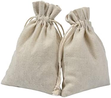 4pcs Cotton Tea Storage Sachets with Drawstring Design