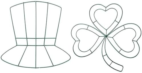 Garneck Irish Decor Flower Wreath 2pcs Shamrock Frame