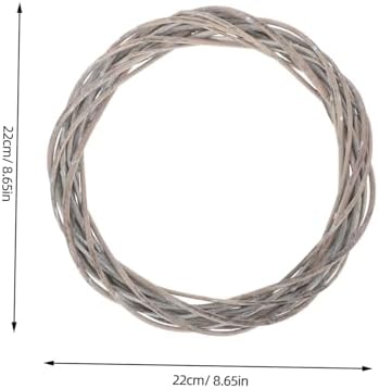 2pcs Christmas Woven Decoration for Wreaths Natural Gray Rattan Frame