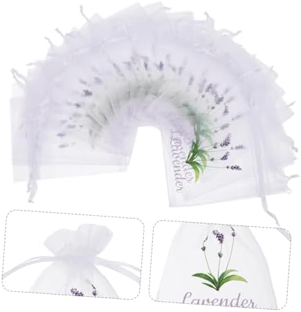 StobaZA 20pcs Lavender Sachet Bags Empty Drawstring Pouches for Storage and Home Organization