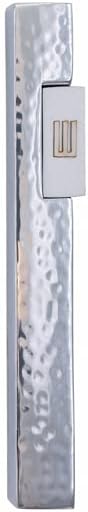 Emanuel Yair Modern Mezuzah Case with Accent Shin Contemporary Minimal Mezuzah 6 Inch Case Hammered Silver