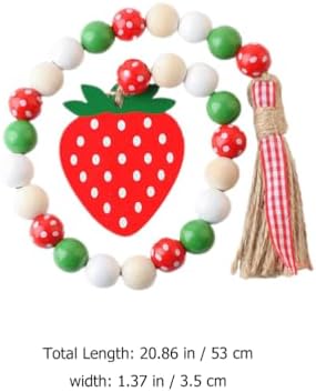 Jojofuny 2pcs Strawberry Beaded Garland Tassels Wall Hanging Decor