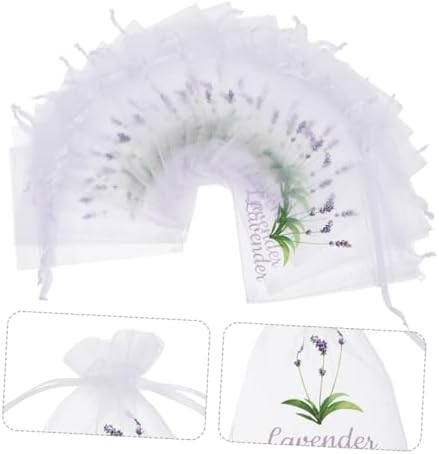 VOSAREA Lavender Dried Sachet Bags 50pcs Drawstring Pouches for Home Fragrance
