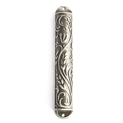 NADAV ART Small Pewter Mezuzah Case with Wheat Design