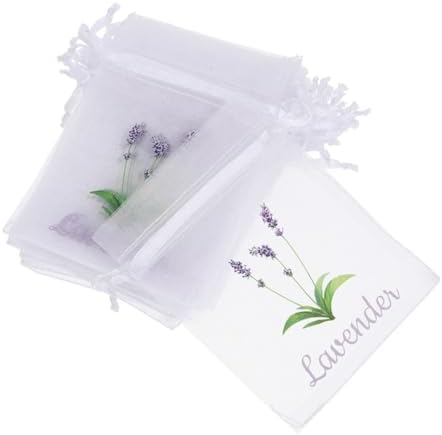 50pcs Lavender Sachet Bags Empty Drawstring Pouches Small Mesh Storage Bags for Dried Flowers Spices