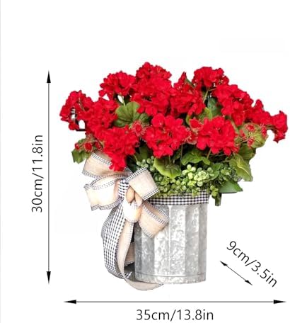 Artificial Hanging Flowers with Basket Wreath