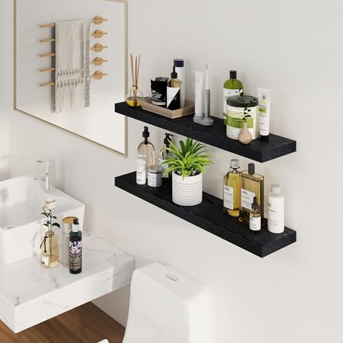 Fun Memories Floating Shelves Set of 2 36 Inch Black