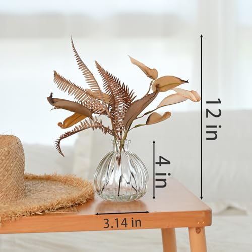 Abzo Artificial Eucalyptus Plants in Glass Vase