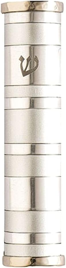 YourHolyLandStore Modern Jewish Mezuzah Case - Matte and Glossy Aluminum
