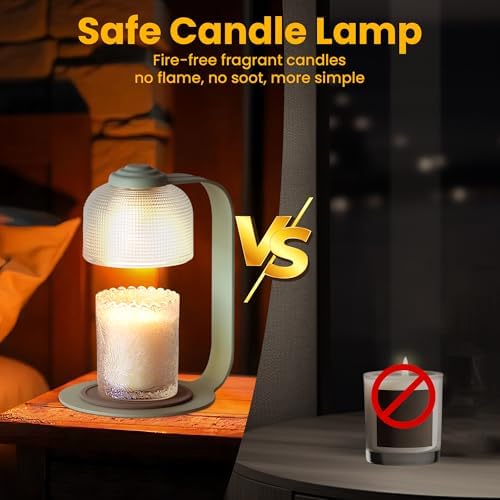 Candle Warmer Lamp with Timer - 492 Tall Green Metallic Frame