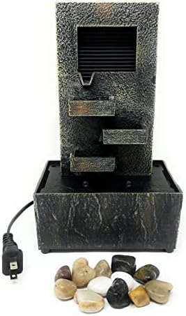 Natures Mark Slate Tiered Water Fountain with LED Lights