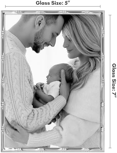 Americanflat 5x7 Bamboo-Style Picture Frame - Silver