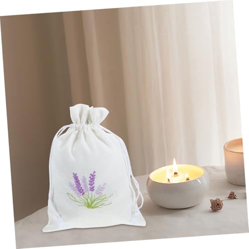 Happyyami Lavender Drawstring Cotton Sachet Bag for Fragrance Storage