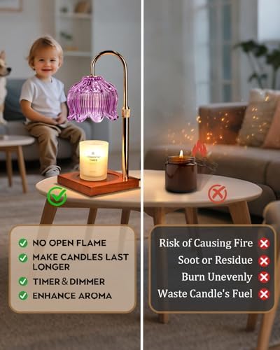 Lotus Flower Candle Lamp with Timer and Dimmer