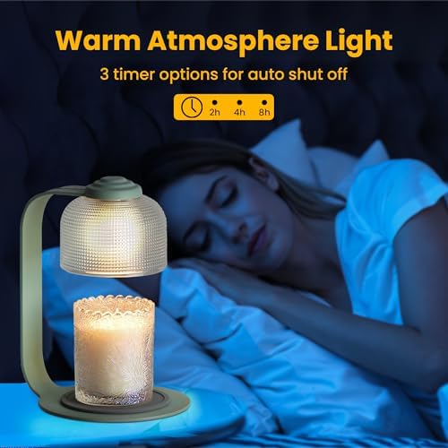 Candle Warmer Lamp with Timer - 492 Tall Green Metallic Frame