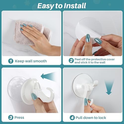 AENTGIU Wreath Suction Cup Hooks 5 Pack