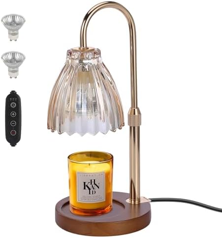 Electric Timer Candle Warmer Light with Adjustable Height and Dimmable Feature