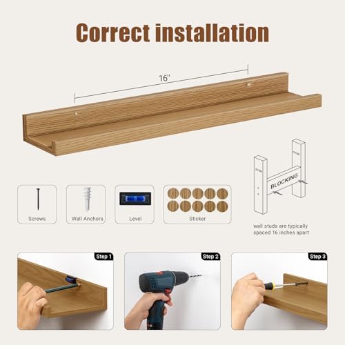 24 Inch Floating Shelf Set of 8 for Wall Decor
