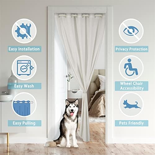 Jejeloiu Butterfly Door Curtain 42x80 Inch