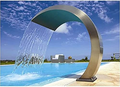 Stainless Steel Pool Fountain with Waterfall Design