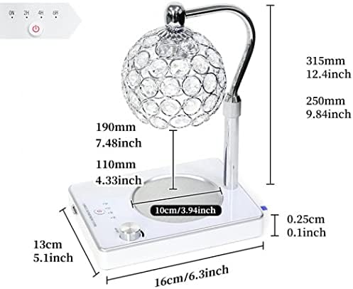 Elegant Adjustable Candle Warmer Lamp with Timer and Night Light - Silver