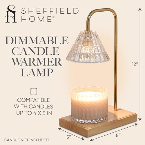 Sheffield Home Glass Candle Warmer Lamp - 12x8 Natural Cone Shape