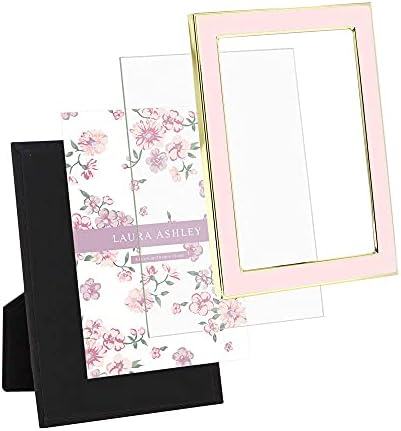 Laura Ashley 4x6 White Enamel Picture Frame with Silver Edges
