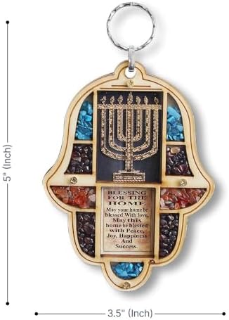 My Daily Styles Jewish Wooden Hamsa Menorah Wall Decor