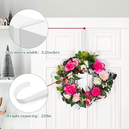 HOOSUN 14 Inch Metal Wreath Door Hanger for Halloween and Christmas