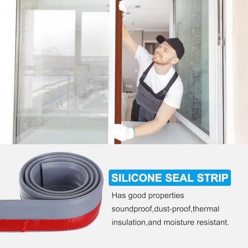 PATIKIL Door Draft Stopper 33FT Gray Silicone Weather Stripping Seal