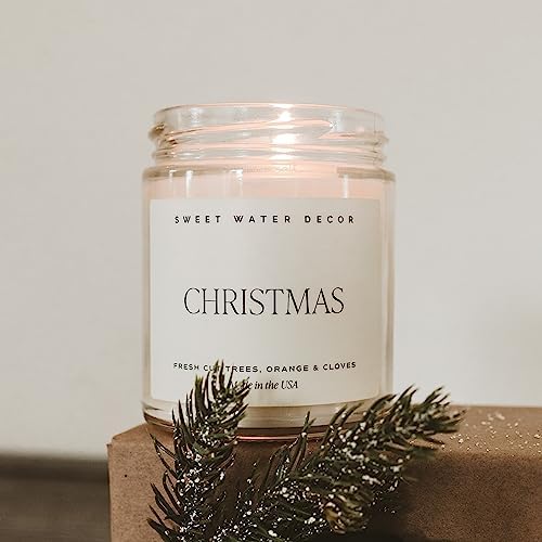 Sweet Water Decor Christmas Candle with Cinnamon and Clove Scents