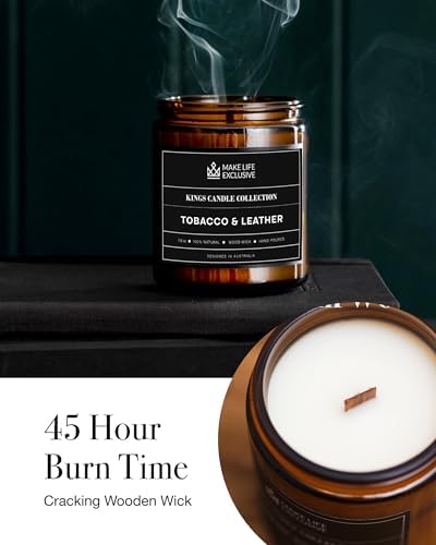 Tobacco Leather Scented Jar Candle for Men