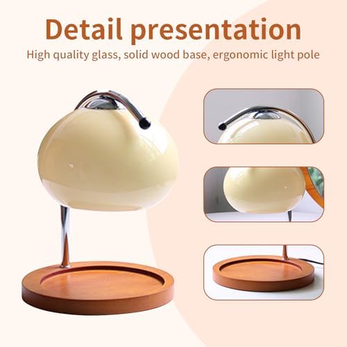 Retro Wood Candle Lamp with Glass Warmer and Dimmable Light