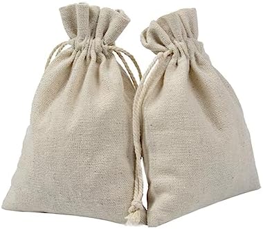 SHOWERORO 4pcs Cotton Drawstring Sachet Bags for Tea and Fragrance