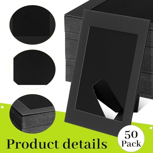 50 Pack Black Cardboard Picture Frames 4x6 Inches
