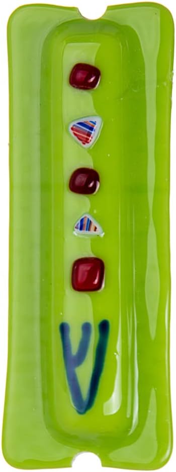 Green Red Dots Judaica Mezuzah Door Decal