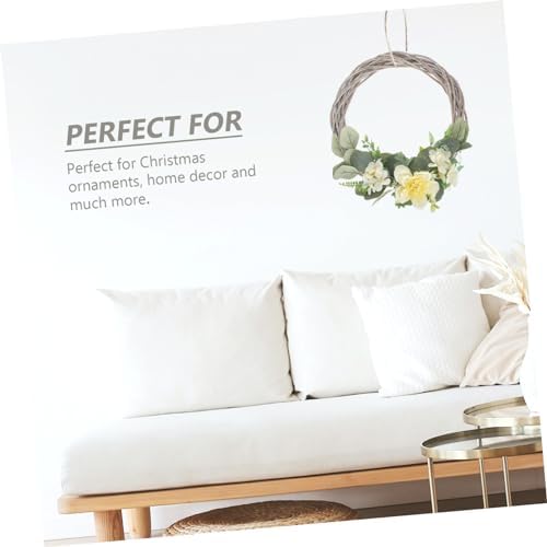 2pcs Woven Rattan Christmas Wreaths for Wall and Door Decor