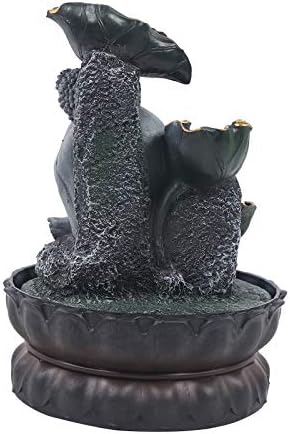 Indoor Buddha Waterfall Fountain with LED Lights and Soothing Sound for Home Office Decor
