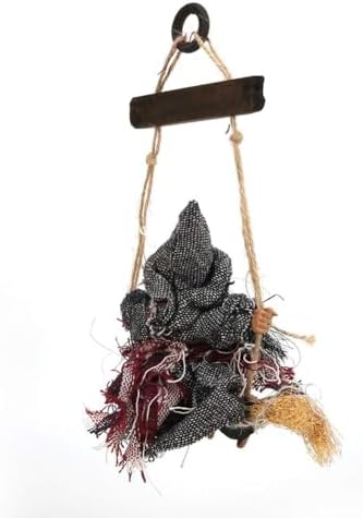 VINGVO Halloween Witch Broom Door Wreath Decor