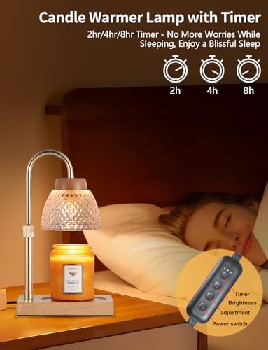 Dimmable Candle Warmer Lamp with Timer and 2 Bulbs