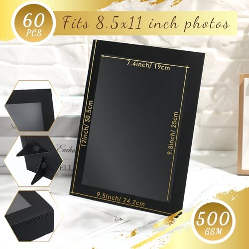 Tatuo 35 Pcs 85x11 Document Frames with Easel Stand Black