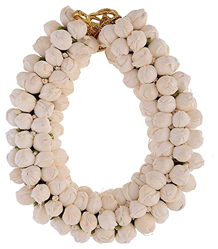 Artificial Jasmine Flower Hair Gajra with Beads 9 Inch
