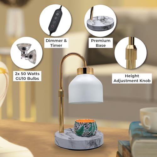 Adjustable Electric Candle Warmer Lamp with Timer - Safe Dimmable