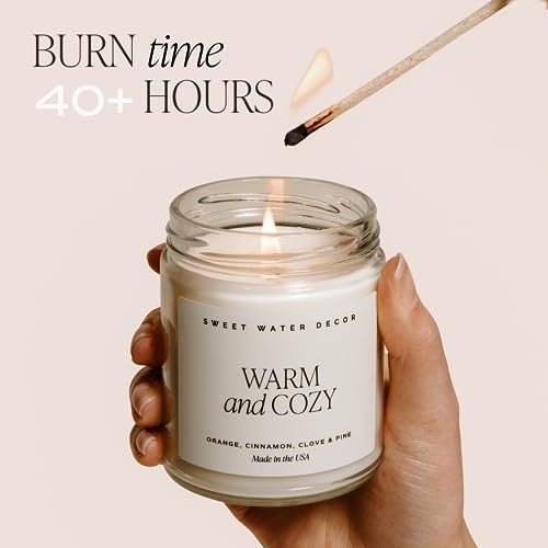 Sweet Water Decor Christmas Candle with Cinnamon and Clove Scents