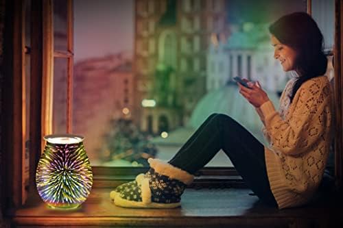 Makimoo 3D Firework Design Oil Lamp with Night Light