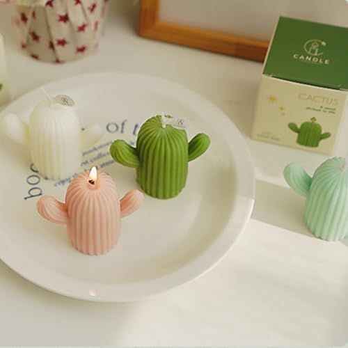 Cactus Shaped Candles with 4 Scents and Colors