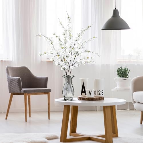 Sggvecsy 4 Pc Artificial Cherry Blossom Branches White