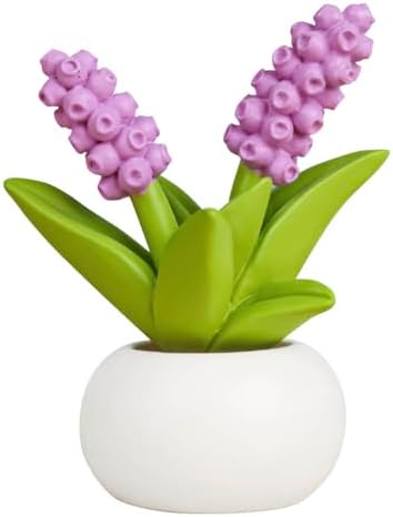 Magicherry Resin Hyacinth Flower with Pot Purple Decor