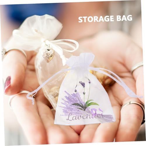 VOSAREA Lavender Dried Sachet Bags 50pcs Drawstring Pouches for Home Fragrance