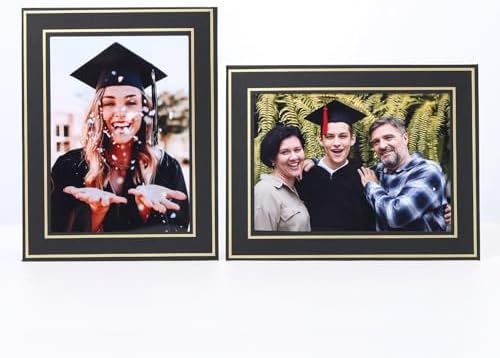 100Pack Black Paper Frames with Gold Trim and Easel
